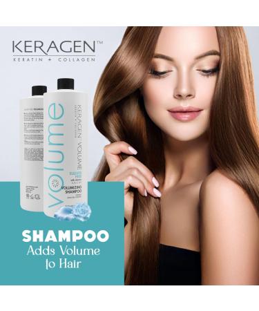 KERAGEN Volumizing Shampoo for Fine Hair - Keratin Collagen & Organic Oils Sulfate Free - 32 Oz - International Shipping Available - Buy Online on GoSupps.com