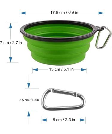 MOACC 2-Piece Foldable Silicone Dog Bowl - Travel Bowl for Dogs & Cats - Safe Water & Feed Bowl with Mountain Staligs Buckle (1000ml Purple & Green) - Buy Online on GoSupps.com