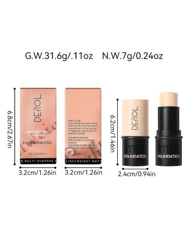 KISSIO Long Lasting Foundation Stick - Natural Shine Free Finish, Medium Coverage, Waterproof, Cruelty Free - 0.24 oz (03 Cheese) - Buy Online on GoSupps.com