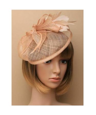 Arranview Jewellery Large peach fascinator on headband