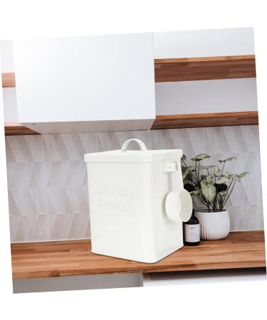 HOMOCONO Box Laundry Organizer Condensate Beads Bucket Bucket Containers with Lids Iron White 1 count (Pack of 1) White - Buy Online on GoSupps.com