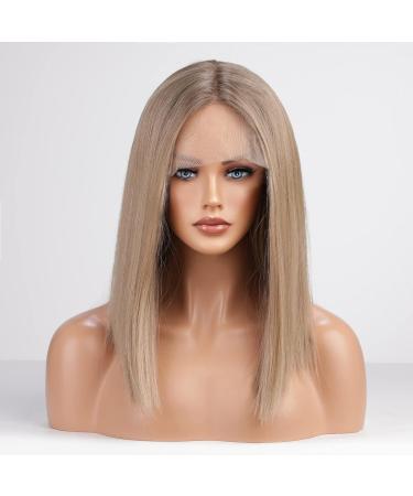 HAIRCUBE Ash Blonde Lace Front Shoulder Length Bob Wig | Natural Hairline 18in - Buy Online on GoSupps.com