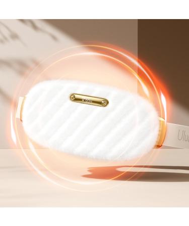 Ulucky portable furry heating pillows menstrual heating pillows with 3 heat levels and massage modes rapidly heated abdominal girdle relieves menstrual pain heating pillows for women-white