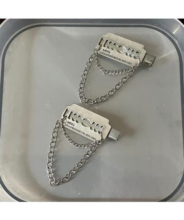 ZHOUMEIWENSP Halloween Metal Skull Hair Clips - Retro Cross Hairpin with Tassel Punk Clips for Novelty Hair Styles (Razor Blade) - Set of 2 - Buy Online on GoSupps.com