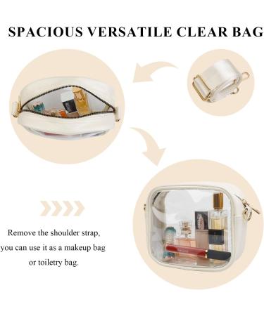 Tebie Koy Small Transparent Bag - Stylish Shoulder Bag for Teen Girls | Ideal for Sports Games & Concerts - Custom Initial Patches - White/Opulent Garden A - Buy Online on GoSupps.com