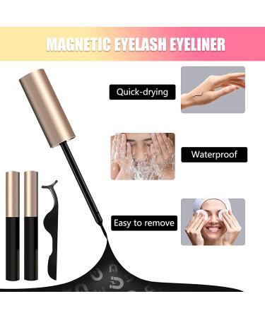 Junnzer Magnetic Eyelashes with Eyeliner Kit - Natural Looking, Reusable Lashes | No Glue Needed, Easy to Wear - Lasts All Day | 7 Pairs + Tweezers | Best Gift for Girls - Buy Online on GoSupps.com