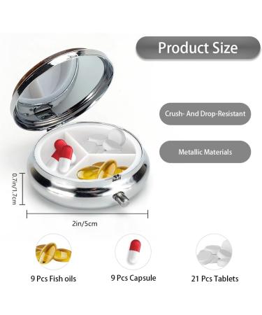 Compact 3-Compartment Pill Box Organizer for Travel | Mini Pill Case for Vitamins & Medicines - Angel Design - Buy Online on GoSupps.com
