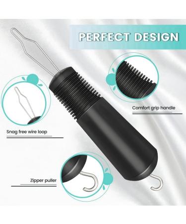 dinio 2Pcs Button Hook Tool Dress Zipper Pull Helper with Non-Slip Grips to Help with Shirts Coats Button Hook Aids for the Elderly and Arthritic - Buy Online on GoSupps.com