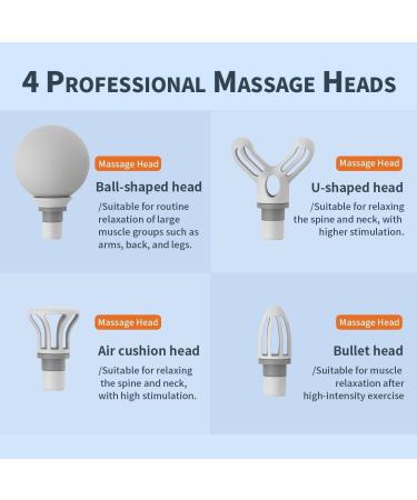 6-Speed Mini Massage Gun - Deep Tissue Relief with 4 Heads | Perfect Gift for Men & Women | Ideal for Neck Back Arms Shoulders & Legs - White - Buy Online on GoSupps.com