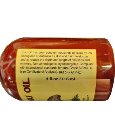 Emu Oil Pure Premium Golden Powerful Skin and Hair Moisturizer - 4 fl.oz by Naturals New Zealand (TM) - Buy Online on GoSupps.com