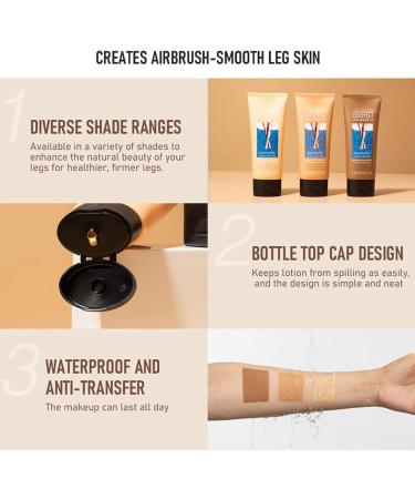 Leg Makeup Waterproof No Transfer - Leg Makeup Lotion Leg Vein Cover Up Makeup Body Makeup Waterproof Foundation for Women Long Lasting Leg and Body Scar Covering Cosmetic for Tattoo Cover Up (2#) - Buy Online on GoSupps.com