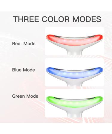 Neck Face Massager 3 Color Modes & Vibration Facial Sculpting Tool for Double Chin & Skin Care (White) International Shipping Available - Buy Online on GoSupps.com