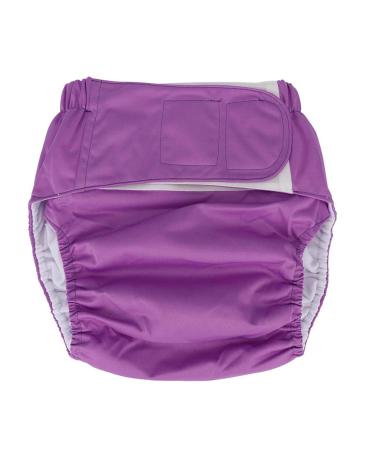Adult Pocket Nappy Reusable Cloth Diaper Pocket Nappy Adult Diapers Adult Care Diaper for Elderly Incontinence Care for Pocket Nappies Protective Underwear(Purple)