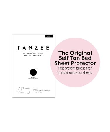 Tanzee Black  Vegan Art Silk  Tanning Sheet Protector - Help Prevent Fake Self Tan  and Spray Tan  Transfer Onto or Stain Your Sheets - Large Size
