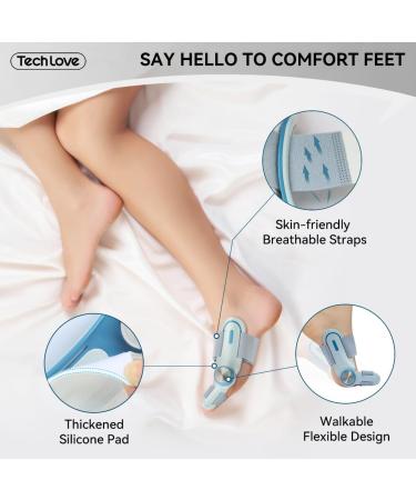 Tech Love Bunion Corrector for Men & Women | Adjustable Big Toe Separator & Hammer Toe Straightener | Comfortable Silicone Pad | Effective Relief - 1PCS Sky Blue - Buy Online on GoSupps.com