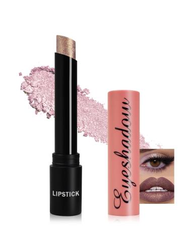Lestpola Glitter lipstick multi-use smooth cream with a shimmering metallic finish long-lasting waterproof rescue stick lipstick eyeshadow Christmas gift - 02 plum