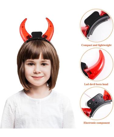 minkissy Led Light up Devil Horn Headband Light Up Halloween Headband Light Up Ox Horn Headband Halloween Devil Costume Accessory for Women Men - Buy Online on GoSupps.com