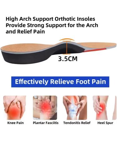 High Arch Support Insoles for Work Boots & Sneakers | Plantar Fasciitis Relief | Women 7-8/Men 6-7 - Buy Online on GoSupps.com