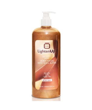 LightenUp Exfoliating Body Wash - 33.8 Fl oz / 1000 ml - Formulated to Exfoliate and to Nourish Skin  with Shea Butter  Papaya Plus Exfoliating Shower Gel