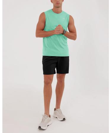 ODODOS Men's Muscle Shirt UPF 50+ Sleeveless Gym Tank Top Mint Green XXL Tall - Buy Online on GoSupps.com
