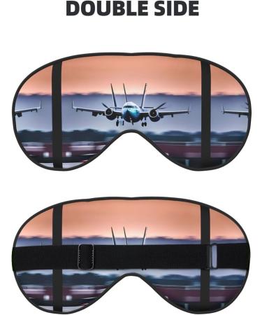 SSIMOO Airplane Print Double-Sided Eye Mask - Soft Light Blocking Sleep Aid for Quality Rest | International Shipping Available - Buy Online on GoSupps.com