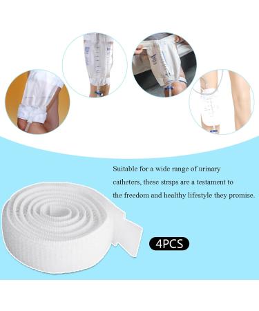 4 Pcs Leg Bag Straps Catheter Leg Bag Straps Comfortable Catheter Leg Bag Holder Support Urine Drainage Bag Strap Nylon Velcro Straps Catheter Night Bag Stand for Incontinence Urine Bag(White) - Buy Online on GoSupps.com