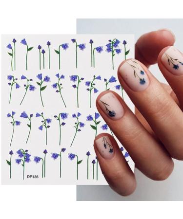 Spring Flower Nail Art Stickers - Self-Adhesive Cherry Blossom Willow Morning Glory Design for Women - 6 Sheets - Buy Online on GoSupps.com