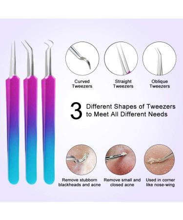 Professional Blackhead Remover Tool Kit - 10 Pcs Pimple Popper Set for Acne Treatment - Removes Pimples, Blackheads, Blemishes, and Zits - Ideal for Forehead and Nose (Colorful) - Buy Online on GoSupps.com