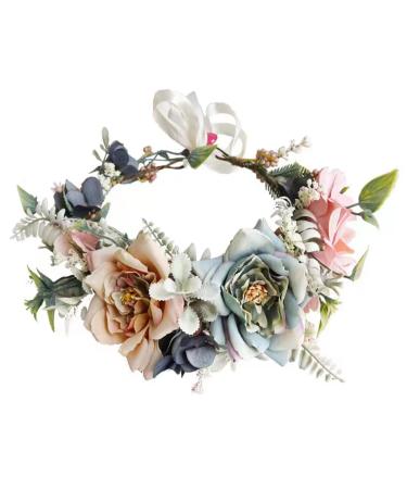 JAWEAVER Flower Crowns for Women  Fairy Flower Headbands for Women Renaissance Accessories  Handmade Floral Girl Headpiece Crown  Boho Halo Wreath for Wedding  Baby Shower (Retro) One Size (Pack of 1) H-Retro