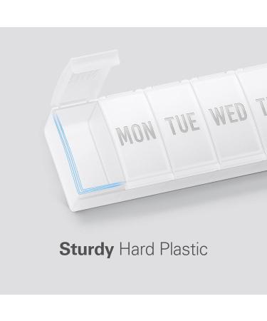 Extra Large 7 Day Pill Box Organiser Weekly Vitamin Case Box Large Capacity Compartments (White) White 1 Pack - Buy Online on GoSupps.com