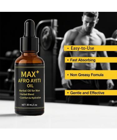 Max+ Afro Ayiti Oil Natural Herbal Massage Oil for Male Enhancement - 1 PC 30ML - Buy Online on GoSupps.com