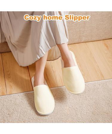 EQLEF Foldable Slip-Resistant Hotelslippers | Portable Bathroom & Spa Slippers for Men & Women - Beige (L/XL) - Buy Online on GoSupps.com