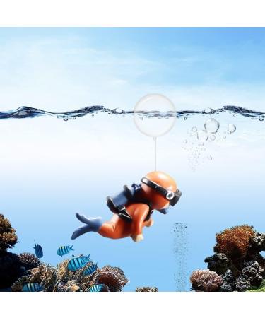 Meiso 2-Piece Floating Aquarium Decoration - Colorful Diver Ornaments for Fish Tanks | Unique Accessories in Orange & Blue - Buy Online on GoSupps.com