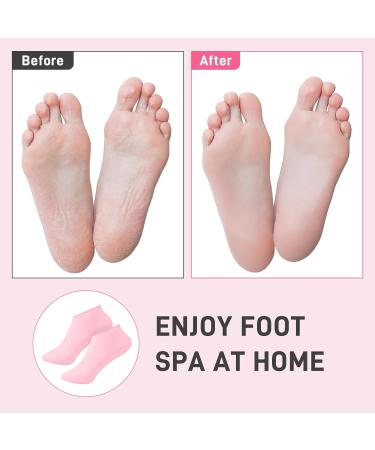 5 Pairs Silicone Moisturizing Socks for Women - Soft Foot Care for Dry Cracked Feet - Skin Color Pink - Buy Online on GoSupps.com