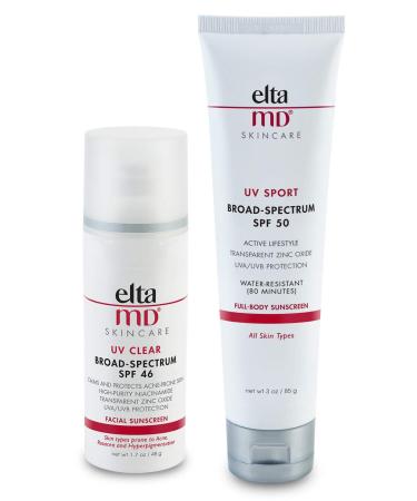 EltaMD Face and Body Zinc Oxide Sunscreen Set  Mineral-based formula  Dermatologist Recommended