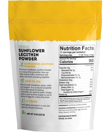 Kate Naturals Sunflower Lecithin Powder for Baking Bread Gummies Cooking. Lecithin Supplement for Clogged Milk Ducts. Substitute for Soy Lecithin Powder (4oz Non-GMO) 4 Ounce (Pack of 1) - Buy Online on GoSupps.com