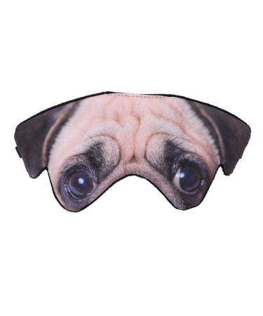 3D Funny Animal Eye Sleep Mask Lightweight Breathable Night Sleeping Blindfold Eye Shade Cover with Soft Comfortable Elastic Strap Cute Cat Pug Dog Cartoon Eye Pillow for Travel Nap Home Office Rest 24