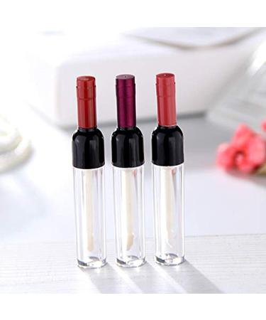 Healthcom 10 Pcs 5ml Empty Wine Bottle Shaped Lip Gloss Tubes - Mini Refillable Clear Lip Glaze Vials for DIY Makeup - Buy Online on GoSupps.com
