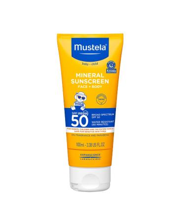 Mustela Baby Mineral Sunscreen Face + Body SPF 50 3.38 fl oz (100 ml)