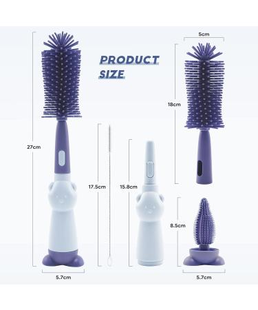 Clundoo Baby Bottle Brush Set | 3-in-1 BPA-Free Bottle & Nipple Cleaner | Soft Brushes for Baby Bottles Blue - Buy Online on GoSupps.com