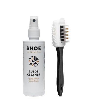 Shoe Clinic Suede Cleaner and Suede Protector 125ml | Deep Cleans & Protects | Use on Dress Shoes Trainers Boots Heels Sandals Suede cleaner and brush - Buy Online on GoSupps.com