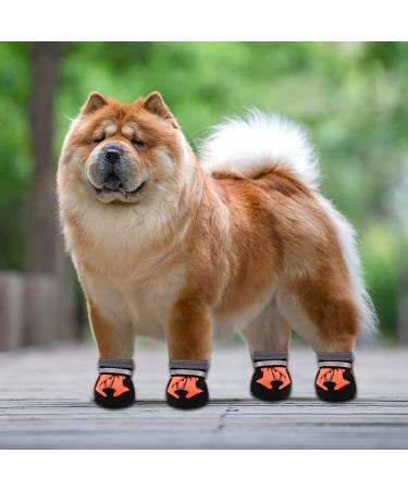 Waterproof Dog Shoes - 4 Pack with Reflective Straps | Anti-Slip Sole for Small & Medium Dogs - Winter Paw Protector (Blue/Orange XXL) - Buy Online on GoSupps.com