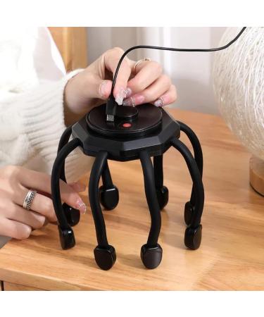 Electric Head Massager - Wireless Scalp Massage Device with 8 Vibrating Contacts & 3 Modes for Stress Relief & Relaxation (Portable Black) - Buy Online on GoSupps.com
