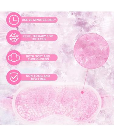 ACWOO Cooling Eye Mask with Gel Beads | Hot Cold Therapy for Puffy Eyes, Migraine Relief, Dark Circles - Reusable | Swollen Eyes, Sinus Pain - B Pink - Buy Online on GoSupps.com