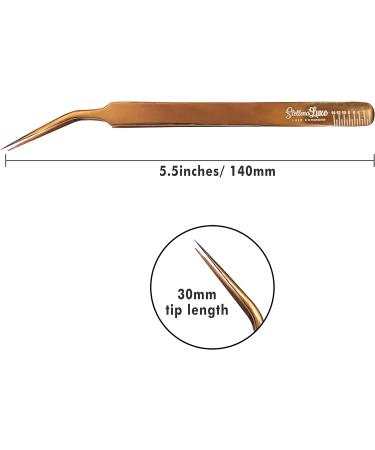 Stellena Luxe Lash Company Extra Long Angled Tweezers for Lash Extensions - Precision Tip for Easy Eyelash Isolation - Curved Design for Perfect Separation - Buy Online on GoSupps.com