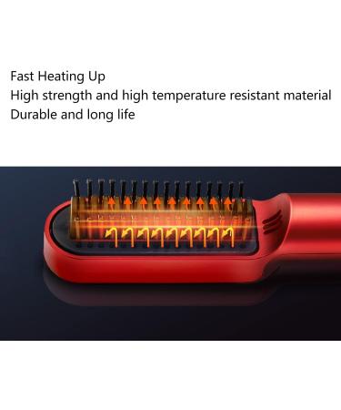 Hair Straightener Brush - 2600mAh USB Charging Even Heating Ergonomic Design for Home & Travel - Buy Online on GoSupps.com