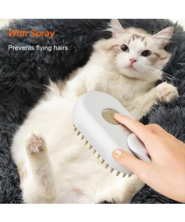 Feelsploh USB Rechargeable Spray Brush for Cats & Dogs - Electric Water Spray & Massage for Short-Haired Pets (White) - Buy Online on GoSupps.com