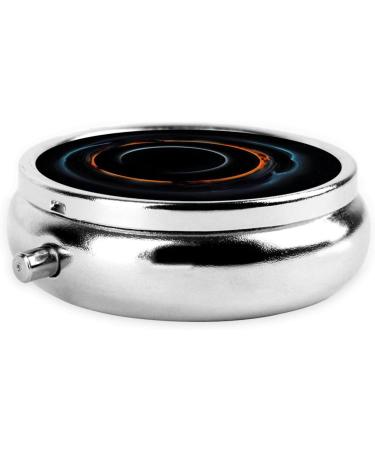 Mysterious Cosmic Black Holes Round Pill Box - 3 Compartment Travel Organizer for Easy Medication Management - Buy Online on GoSupps.com