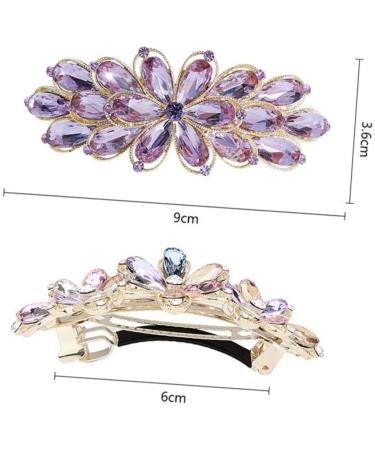 Rhinestone Spring Hair Accessories Bridal Floral Hairpins Spring Hair Clips Glitter Hair Clips Women Hair Accessories Wedding Hair Clip Vintage Spring Clip Large Miss Alloy Purple - Buy Online on GoSupps.com