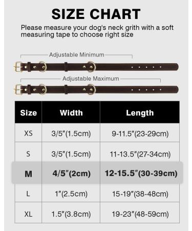 Joytale Leather Dog Collar with QR ID - Soft Durable Adjustable for Medium Dogs (30-39cm) - Stylish Brown - Buy Online on GoSupps.com